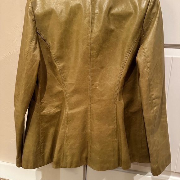JOHN CARLISLE- Green Leather Jacket- L - Picture 3 of 6